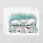 Landschaftlich Winter Wonderland Feiertagspostkarte (Vorne/Hinten)