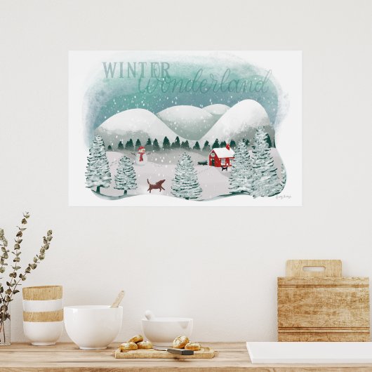 Landschaftlich Winter Wonderland Poster (Küche)
