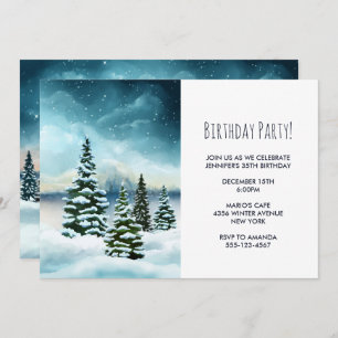 Landschaftlich Winter Wonderland Watercolor Party Einladung