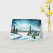 Landschaftlich Winter Wonderland Wonderland Weihna Karte (Gelbe Blume)