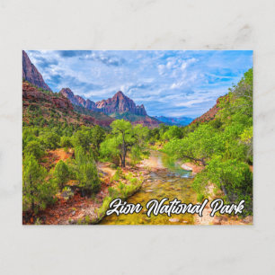 Landschaftlich Zion National Park, Utah, USA Postkarte