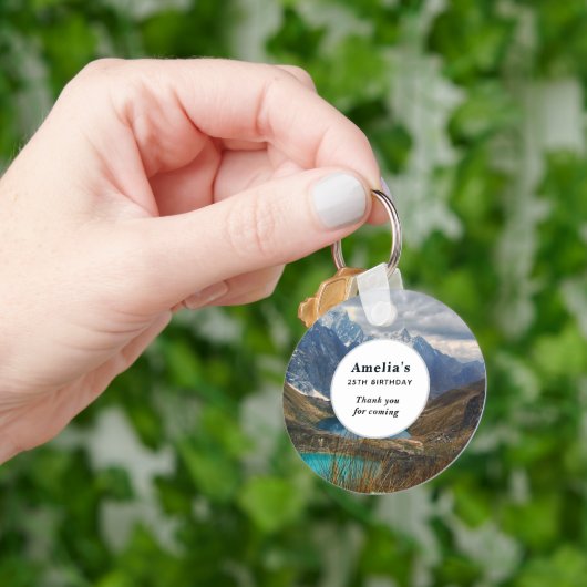 Landschaftliche Alpen Foto Geburtstag Danke Schlüsselanhänger (Hand)