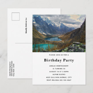 Landschaftliche Alpen Foto Geburtstag Einladungspostkarte