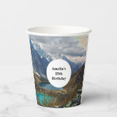 Landschaftliche Alpen Foto Geburtstag Pappbecher (Rückseite)