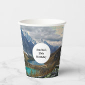 Landschaftliche Alpen Foto Geburtstag Pappbecher (Vorderseite)