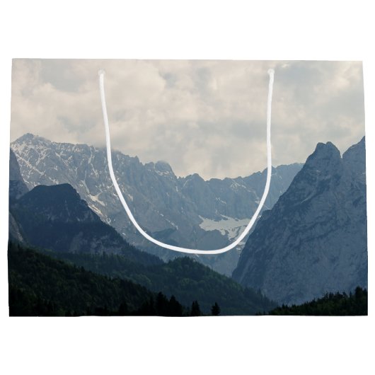 Landschaftliche Alpen Foto Große Geschenktüte (Rückseite)