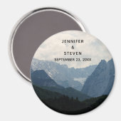 Landschaftliche Alpen Foto Hochzeit in der Natur Magnet (Vorderseite/Rückseite)