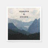 Landschaftliche Alpen Foto Hochzeit in der Natur Serviette (Vorderseite)