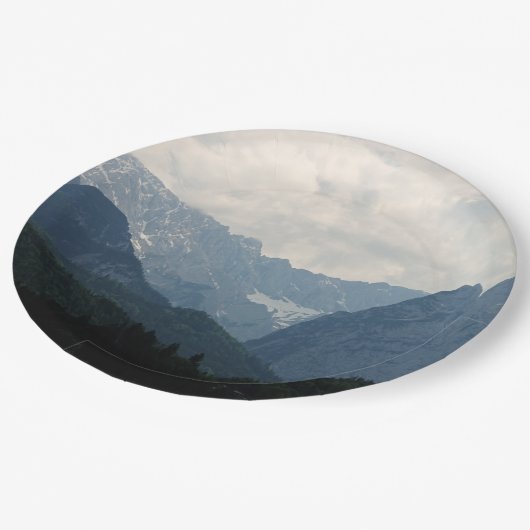Landschaftliche Alpen Foto Pappteller (Schrägansicht)