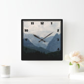 Landschaftliche Alpen Foto Quadratische Wanduhr (Zuhause)
