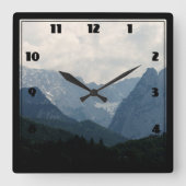 Landschaftliche Alpen Foto Quadratische Wanduhr (Vorderseite)