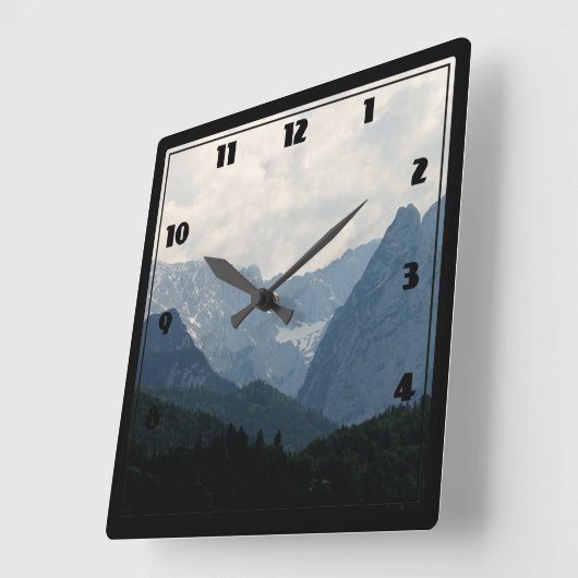 Landschaftliche Alpen Foto Quadratische Wanduhr (Winkel)