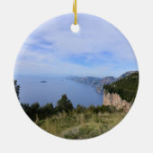 Landschaftliche Amalfi-Küste in Italien Keramik Ornament (Hinten)