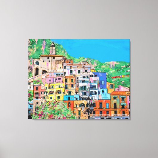 Landschaftliche Amalfi Küste Italien Mittelmeerkli Leinwanddruck (Vorderseite)