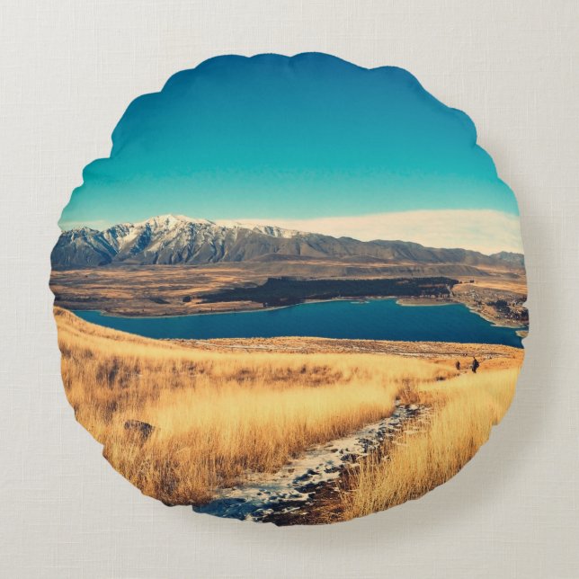 Landschaftliche Aussicht auf den John Gipfelpunkt, Rundes Kissen (Vorderseite)