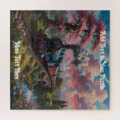 Landschaftliche Bahnstrecke mit Bäumen und Blume Puzzle (Horizontal)