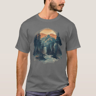 Landschaftliche Bärenlandschaft Illustration Art T T-Shirt