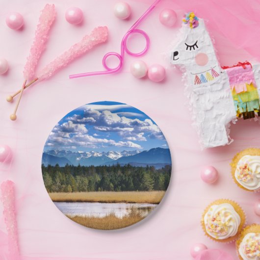 Landschaftliche Berge Alp Landschaft Pappteller (Party)