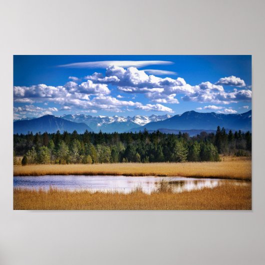 Landschaftliche Berge Alp Landschaft Poster (Vorne)