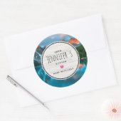 Landschaftliche Berge und See Fotografie Küche Runder Aufkleber (Umschlag)