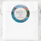 Landschaftliche Berge und See Fotografie Küche Runder Aufkleber (Tasche)