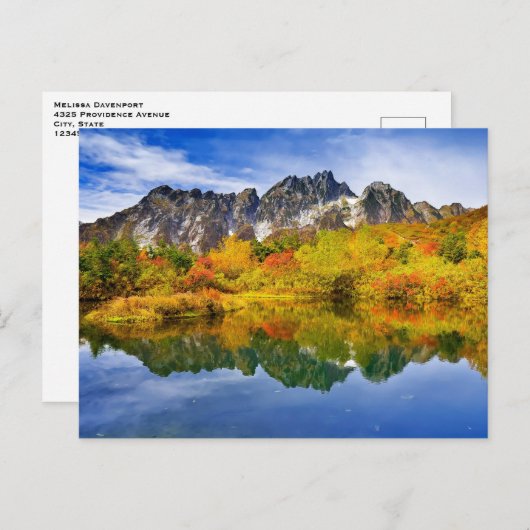 Landschaftliche Berge und See Postkarte (Vorne/Hinten)