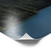 Landschaftliche Berghütte und Seenlandschaft Fotodruck (Ecke)