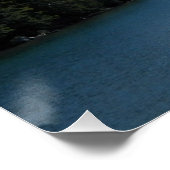 Landschaftliche Berghütte und Seenlandschaft Poster (Ecke)