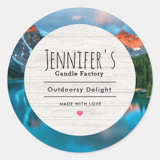 Landschaftliche Bergkulisse Runder Aufkleber (Vorderseite)