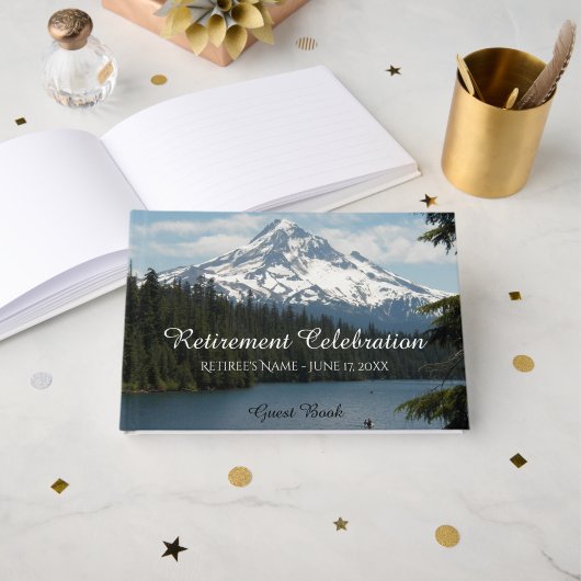 Landschaftliche Berglandschaft Gästebuch (Vorderseite Offen)