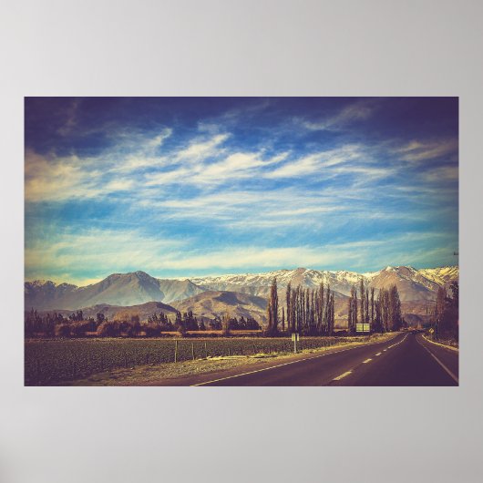 Landschaftliche Berglandschaft in den Anden Poster (Vorne)