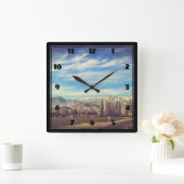 Landschaftliche Berglandschaft in den Anden Quadratische Wanduhr (Zuhause)