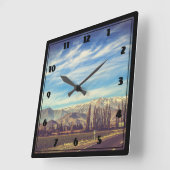 Landschaftliche Berglandschaft in den Anden Quadratische Wanduhr (Winkel)