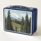 Landschaftliche Berglandschaft Metall Lunch Box (Rückseite)