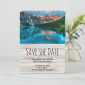 Landschaftliche Berglandschaftsfotografie Hochzeit Save The Date (Stehend Vorderseite)