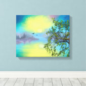 Landschaftliche Bergsee Landschaft Leinwanddruck (Insitu (Holzboden))