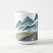 Landschaftliche Bergstrasse Wasserfarbe Tasse (Mittel)