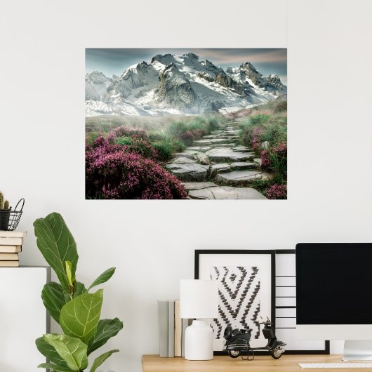 Landschaftliche Bergwelt Poster (Heimbüro)