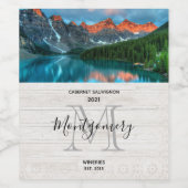 Landschaftliche Bergwelt & Seenlandschaft Fotograf Weinetikett (Einzelnes Label)