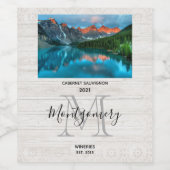 Landschaftliche Bergwelt & Seenlandschaft Fotograf Weinetikett (Einzelnes Label)