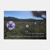 Landschaftliche blaue Flachs-Wildblumen morgens Fußmatte (Vorderseite)