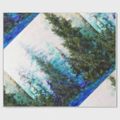 LANDSCHAFTLICHE BLAUE GEBIRGSkiefern Geschenkpapier (Flach)