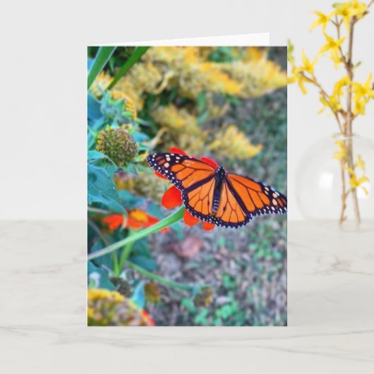 Landschaftliche Blüte und Schmetterling Karte (Gelbe Blume)