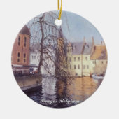 Landschaftliche Brügge Stadt- und Kanalansicht Keramik Ornament (Vorne)