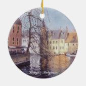 Landschaftliche Brügge Stadt- und Kanalansicht Keramik Ornament (Hinten)