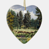 Landschaftliche Buffalo-Weide im Süden von Dakota Keramikornament (Rechts)