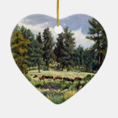 Landschaftliche Buffalo-Weide im Süden von Dakota Keramikornament (Hinten)