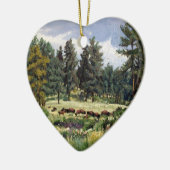 Landschaftliche Buffalo-Weide im Süden von Dakota Keramikornament (Links)