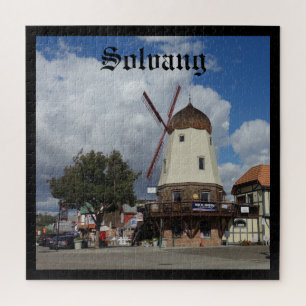 Landschaftliche dänische Windmühle Stadt Solvang K Puzzle