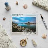 Landschaftliche Detroit Wasserfront Postkarte